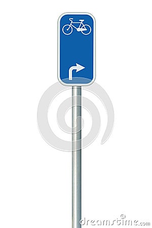 Bicycle route number road sign, large detailed isolated vertical Stock Photo