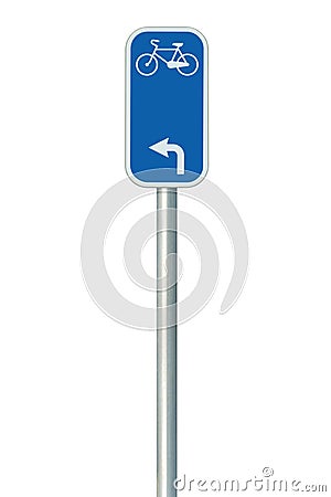 Bicycle route number road sign large detailed isolated vertical closeup, European Eurovelo cycle bike lane network cycling concept Stock Photo