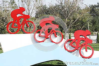 Bicycle sculpture Stock Photo