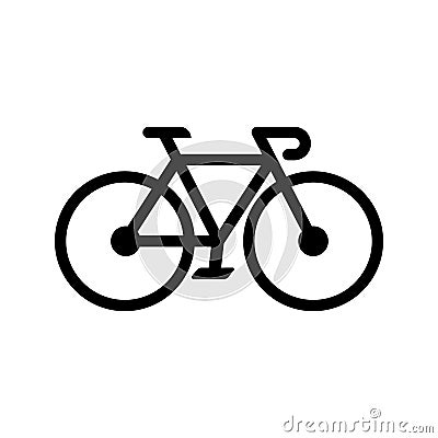 Bicycle sign icon vector. Bike illustration symbol on white isolated background. Cycling logo. Vector Illustration