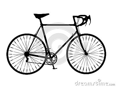 Bicycle Silhouette Drop Handlebar Mountain Bike Stock Photo