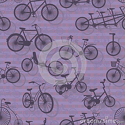 Bicycle silhouette seamless pattern Vector Illustration