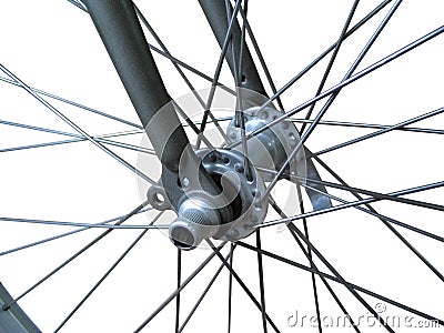 Bicycle spokes (isolated) Stock Photo