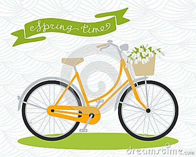 Bicycle. Spring time Vector Illustration