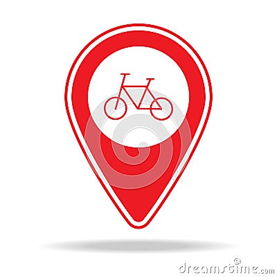 bicycle store map pin icon. Element of warning navigation pin icon for mobile concept and web apps. Detailed bicycle store map pin Stock Photo