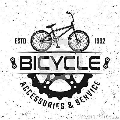 Bicycle store vector round emblem, badge or logo Vector Illustration