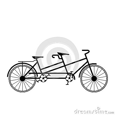 Bicycle tandem trolley trailer tent accessories Vector Illustration