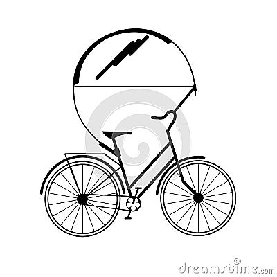 Bicycle tandem trolley trailer tent accessories Vector Illustration