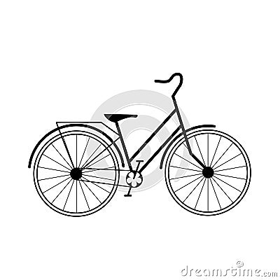 Bicycle tandem trolley trailer tent accessories Vector Illustration