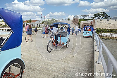 Bicycle Taxis Ferrying Cruise Passengers From Ship To The Shopping Area Editorial Stock Photo