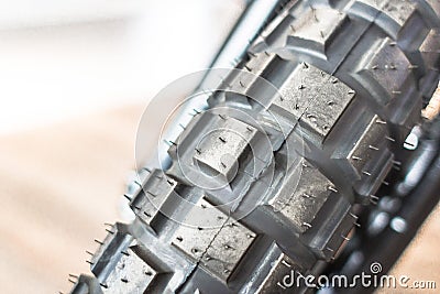 Bicycle tire tread close up Stock Photo