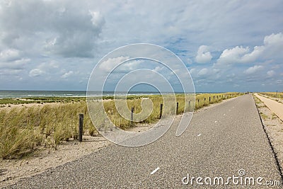 Bicycle trail in Holland. Nobody Stock Photo