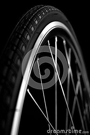 Bicycle wheel with tire Stock Photo