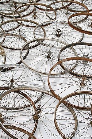 Bicycle wheels Stock Photo