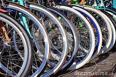 Bicycle wheels Stock Photo