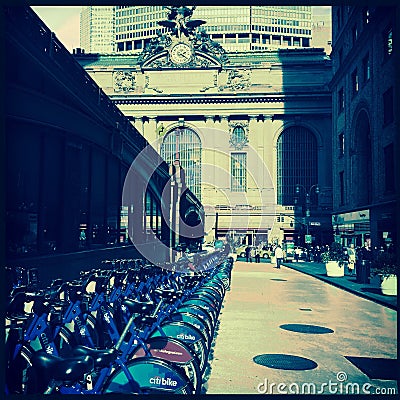 Bicycles at Grand Central Station Editorial Stock Photo