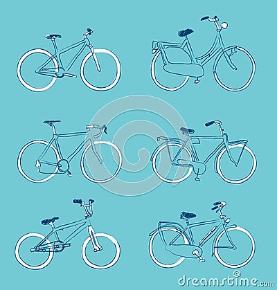 Bicycles hand drawn Stock Photo