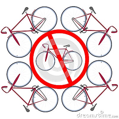 Bicycles not allowed here Vector Illustration
