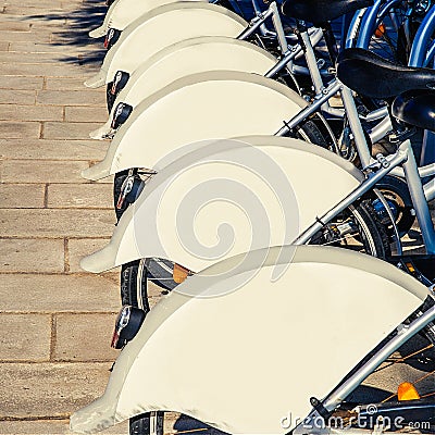 Bicycles. Room to write. Isolated Stock Photo