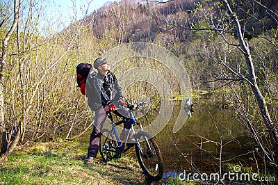 The Bicyclist. Stock Photo