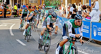 Bicyclist racers take part in La Vuelta competition Editorial Stock Photo