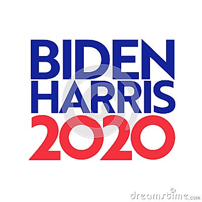 Biden Harris 2020 American Presidential Election Ticket Text Vector Illustration