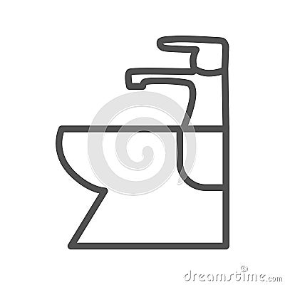 Bidet line icon Vector Illustration