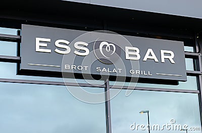 Bielefeld, Germany - August 28, 2021: ESSBAR BROT SALAT GRILL Restaurant Editorial Stock Photo