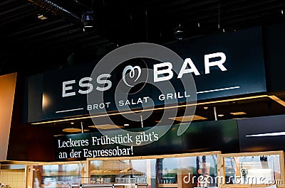 Bielefeld, Germany - August 28, 2021: ESSBAR BROT SALAT GRILL Restaurant Editorial Stock Photo