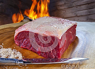 Bife de chorizo, traditional Argentine parrilla Stock Photo