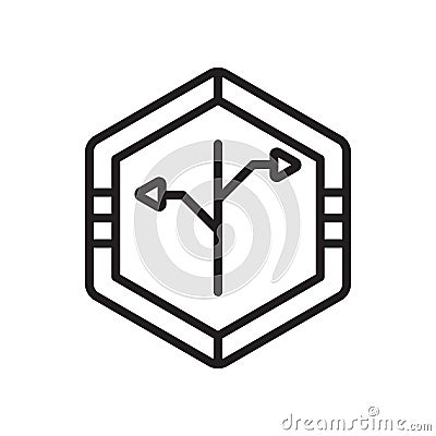 Bifurcation signal icon vector sign and symbol isolated on white background, Bifurcation signal logo concept Vector Illustration