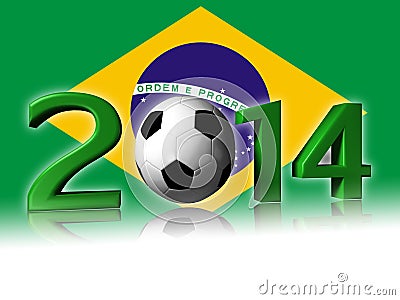 Big 2014 soccer logo with brazil flag Editorial Stock Photo