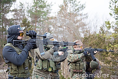 BIG AIRSOFT GAME Â«EAST-WEST 2016Â» Editorial Stock Photo