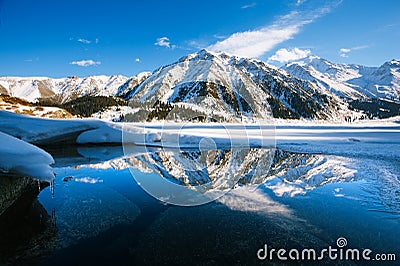 Big Almaty lake Stock Photo