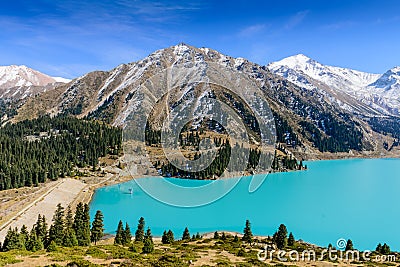 Big Almaty lake Stock Photo