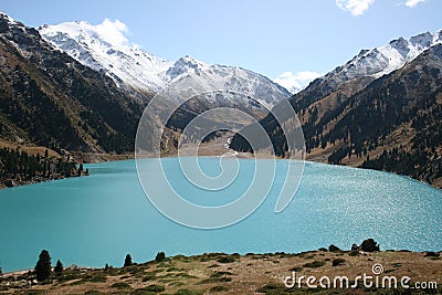 Big Almaty lake in Kazakhstan Stock Photo