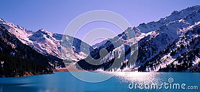 Big Almaty Lake scenics Stock Photo