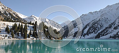 Big Almaty Lake scenics Stock Photo