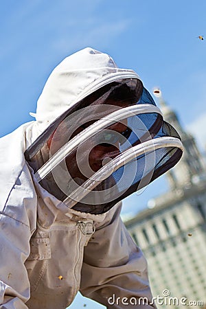 Big Apple beekeeper Editorial Stock Photo