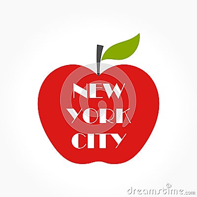 Big apple, New York City symbol illustration Vector Illustration