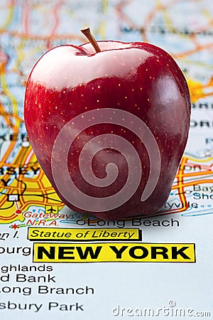 Big Apple New York Map Nickname Stock Photo