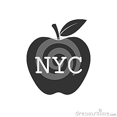 Big Apple symbol of New York Cartoon Illustration