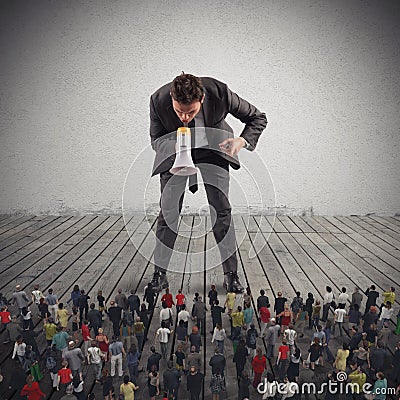 Orders from above. 3D Rendering Stock Photo