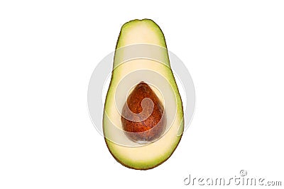 Big avocado with seed on a white Stock Photo