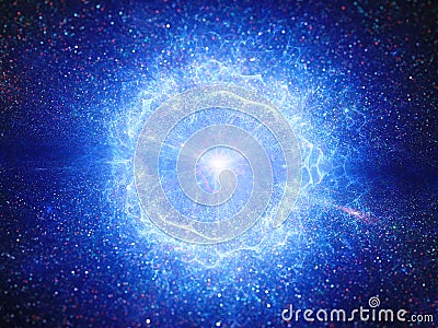 Big bang explosion in space Stock Photo