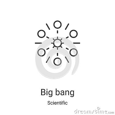 big bang icon vector from scientific collection. Thin line big bang outline icon vector illustration. Linear symbol for use on web Vector Illustration