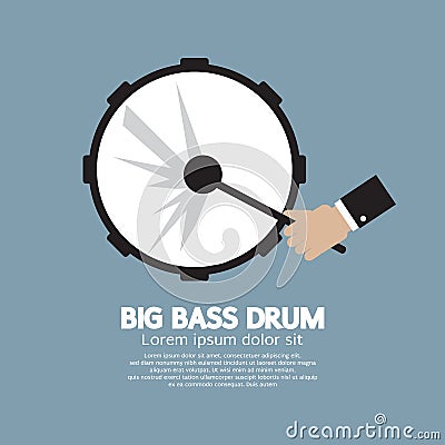 Big Bass Drum Music Instrument Vector Illustration