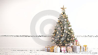 Big beautiful Christmas tree mosaic style. Stock Photo