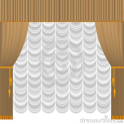 Beige curtain Vector Illustration