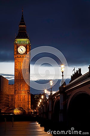 Big Ben at dusk Stock Photo